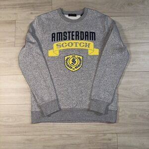 Scotch & Soda Gray Sweatshirt with Yellow and Navy Details